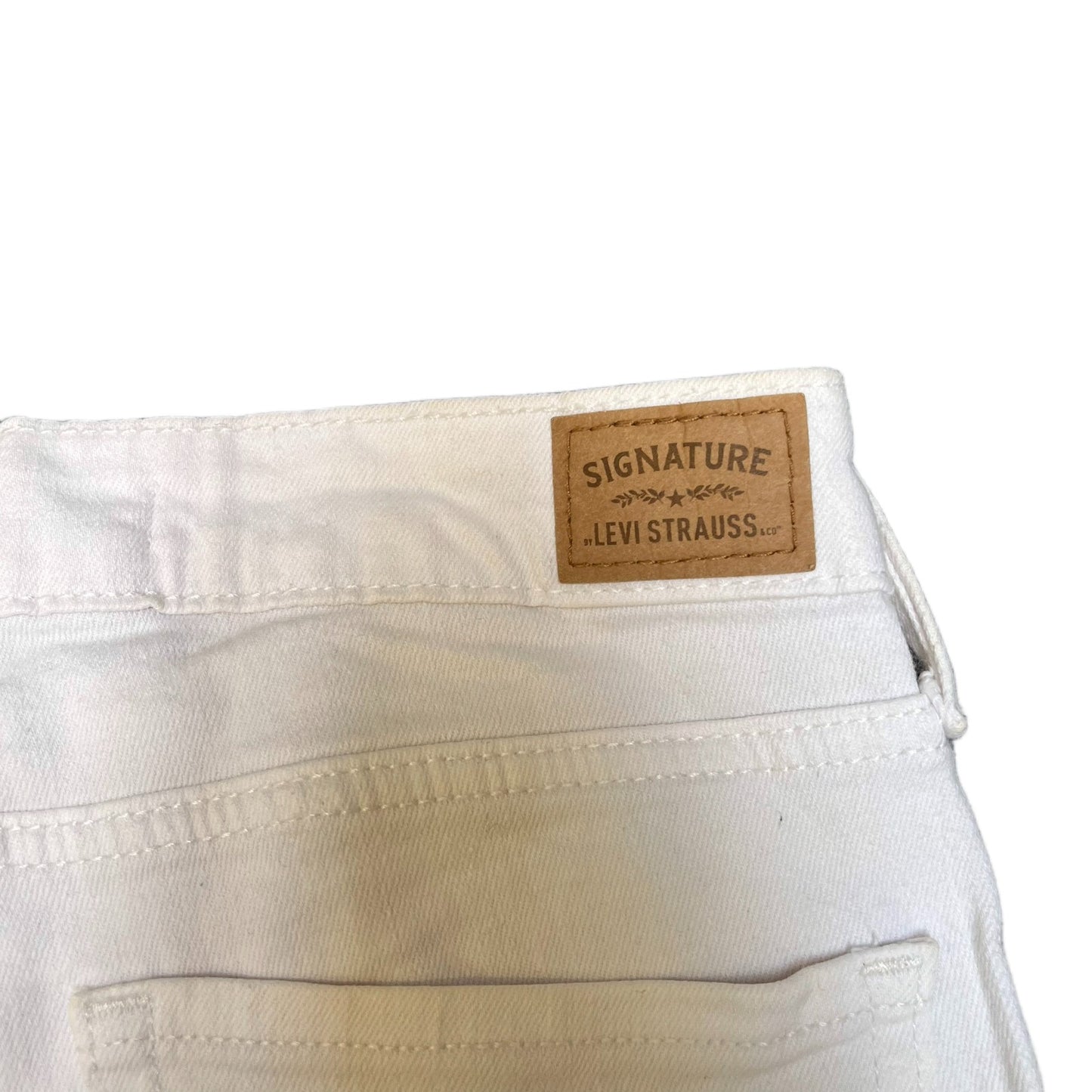 Levi's Skinny Crop Shorts Women Medium 29" Waist White Denim Mid Rise Distressed