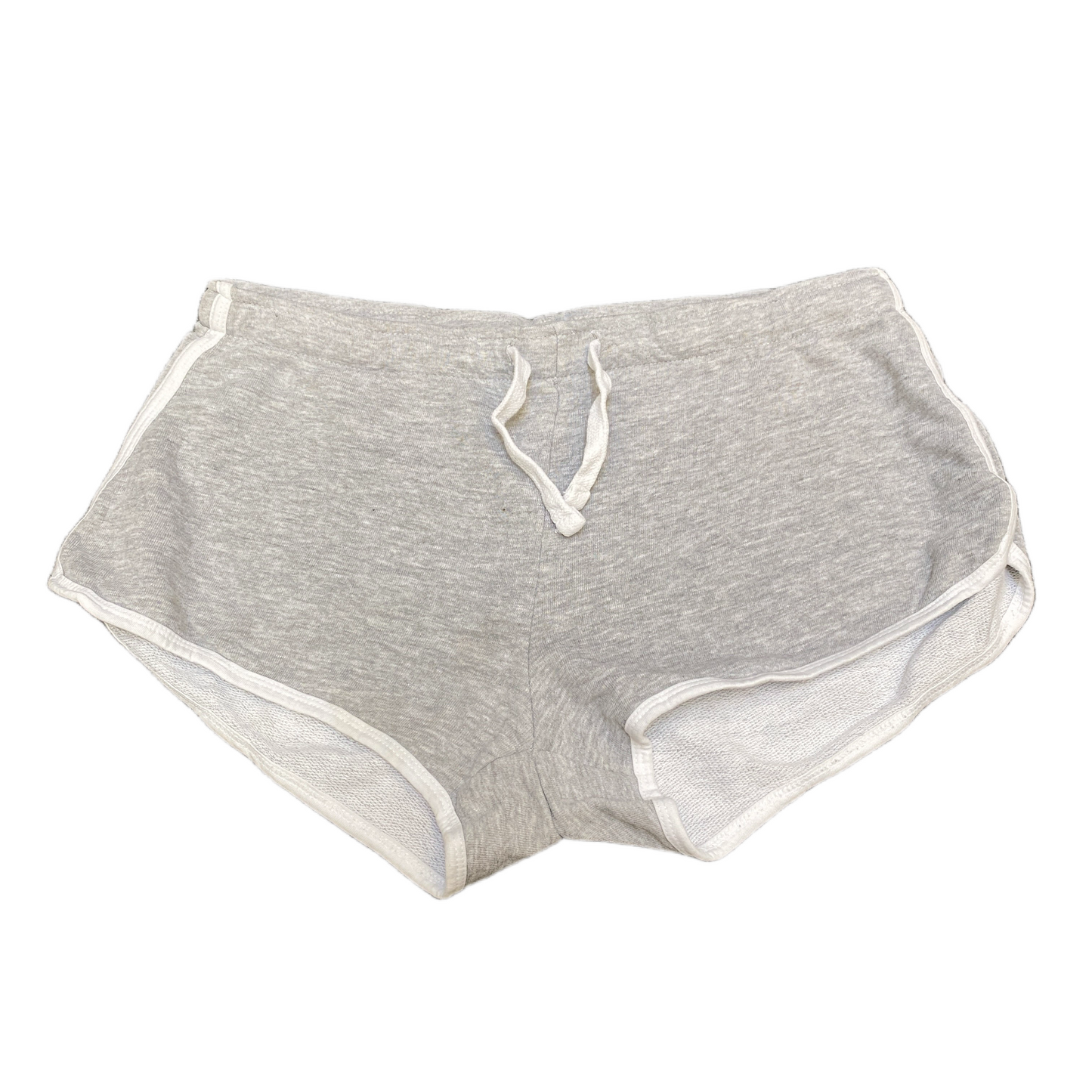Running Sprinter Shorts Womens L 32" Waist Grey Athletic Gym Workout Dolphin Hem