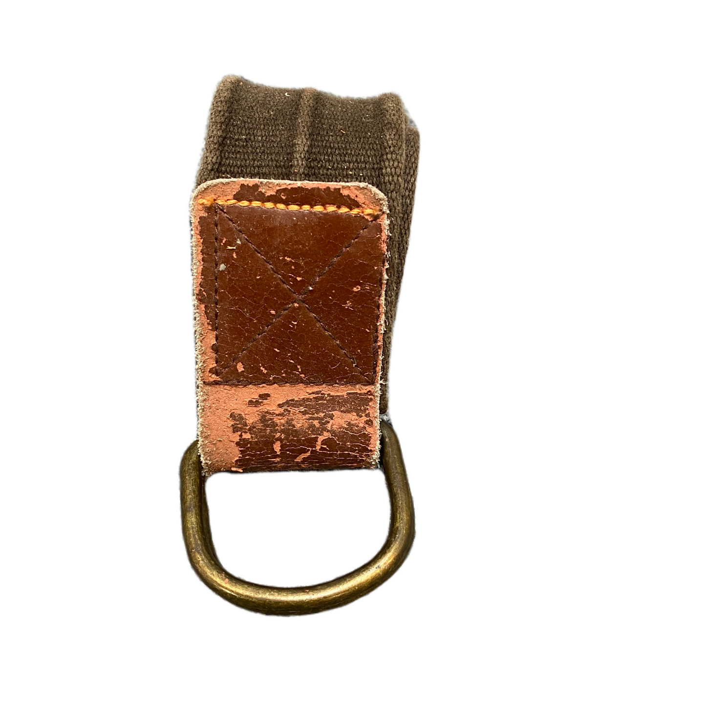 Men's Yoga Belt Brown Canvas Adjustable D-Ring Buckle 43 inches