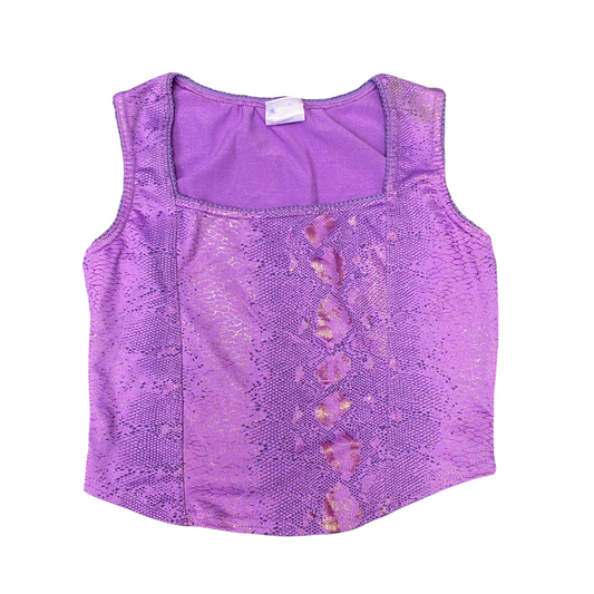 Blouse Top Womens S Purple Snake Print Square Neck Sleeveless Pullover Outdoor