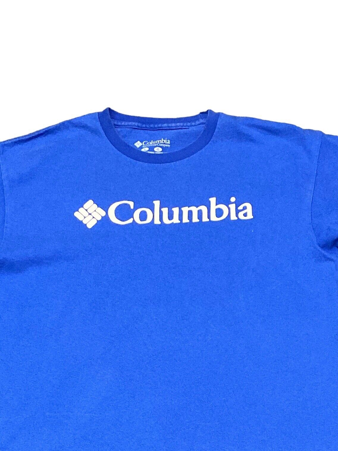 Columbia T-Shirt Blue Mens L Chest Logo