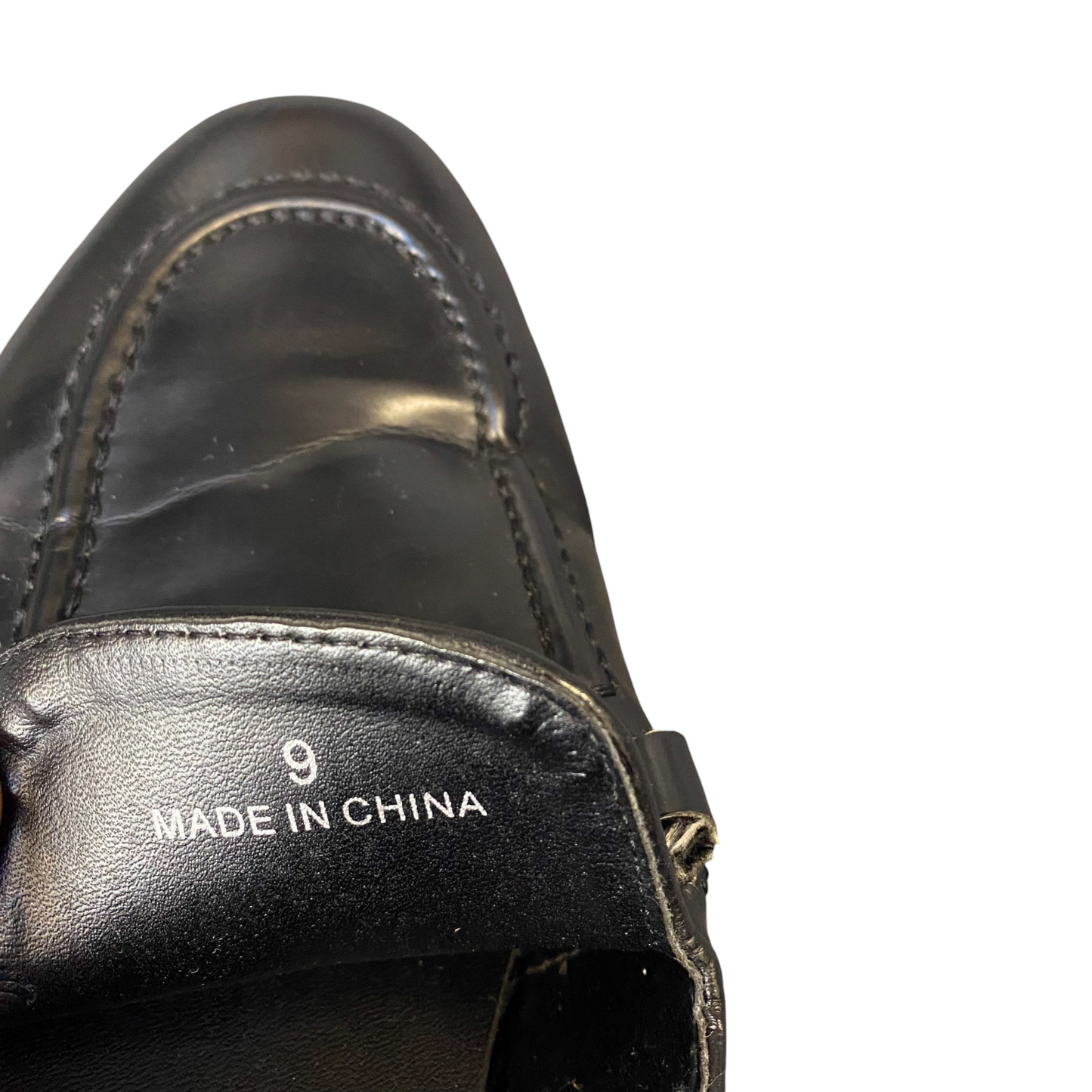ASOS Horsebit Loafers Mens UK Size 9 Black Faux Patent Leather Formal Slip On