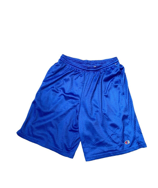 Champion Sports Shorts Blue Mens S Front Logo