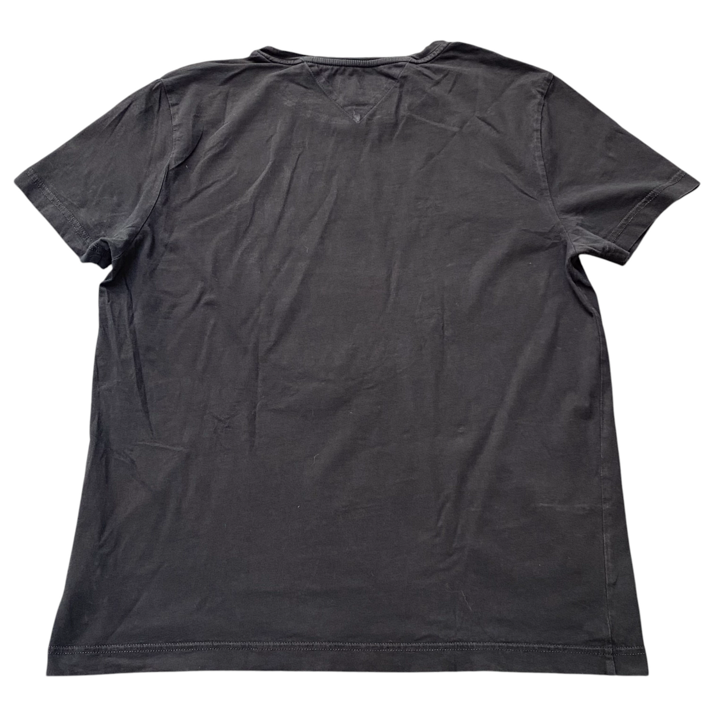 Tommy Hilfiger T Shirt Mens L Black Cotton Short Sleeve Spellout Crew Neck Tee