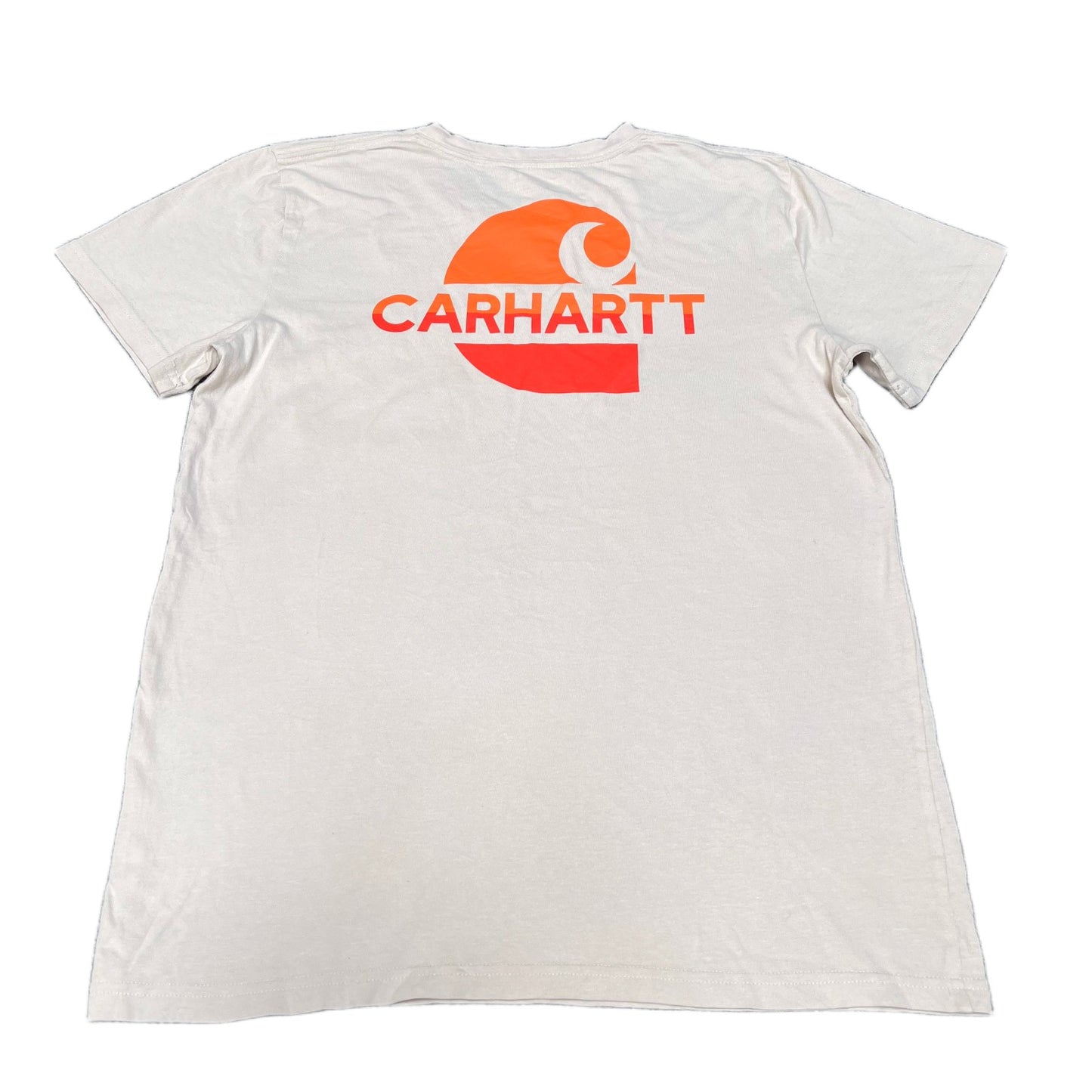 Carhartt Pocket T-Shirt Womens M Light Pink Graphic Logo Short Sleeve Summer Tee
