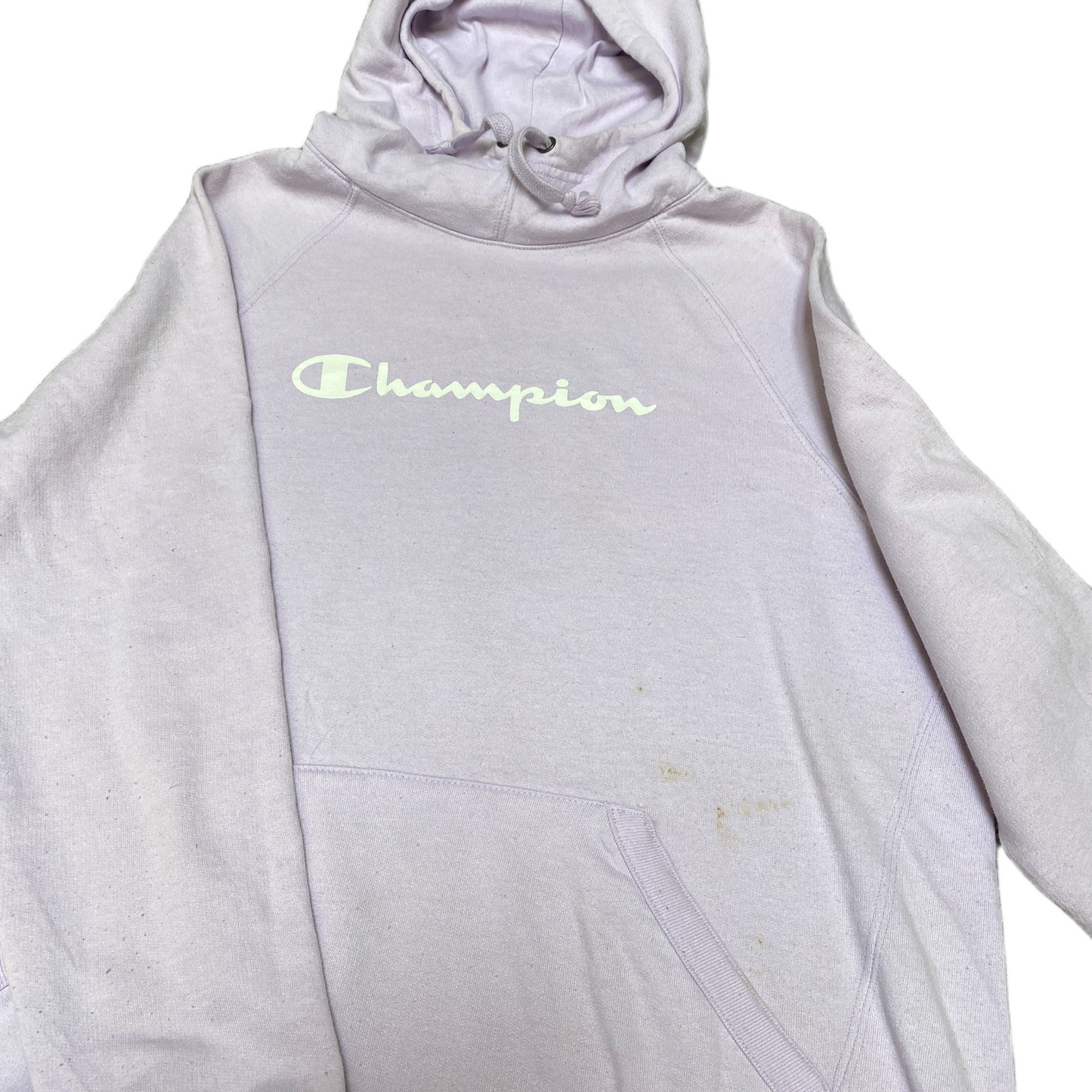 Champion Hoodie Womens Large Purple Fleece Lined Pockets Oversized Drawstring