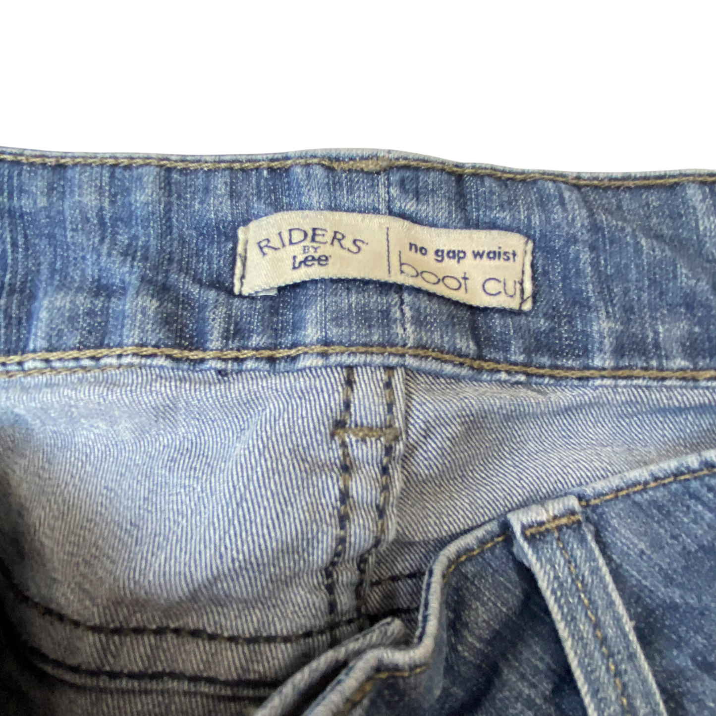 Riders By Lee Jeans Womens Medium W26 L29 Blue Denim Bootcut Flat Front Pockets