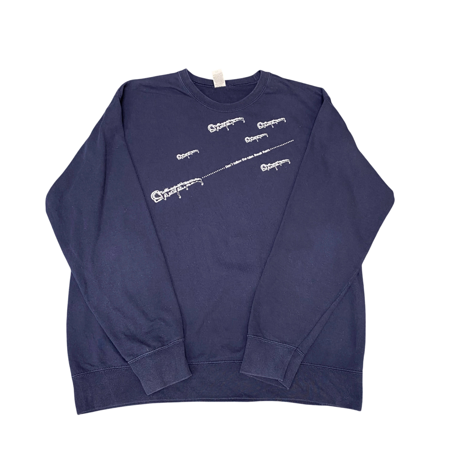 Fruit of The Loom Sweatshirt Mens Large Blue Long Sleeve Crew Neck Pullover