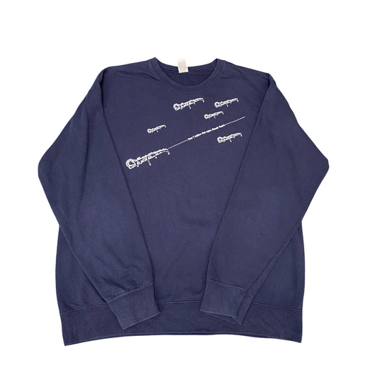 Fruit of The Loom Sweatshirt Mens Large Blue Long Sleeve Crew Neck Pullover