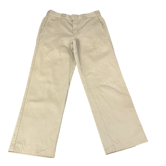 Dickies Workwear Pants Mens Medium Beige High Waisted Relaxed Fit Straight Leg