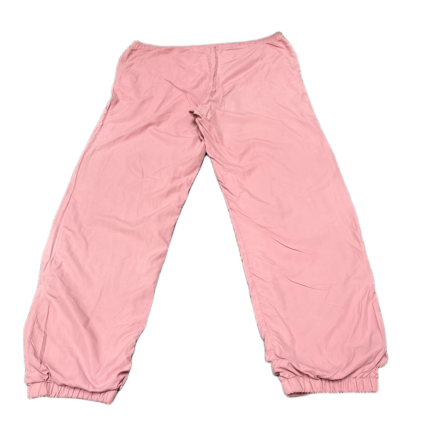 Joggers Fits as Womens 38" Waist Pink Mesh Lined Drawstring Tapered Trousers