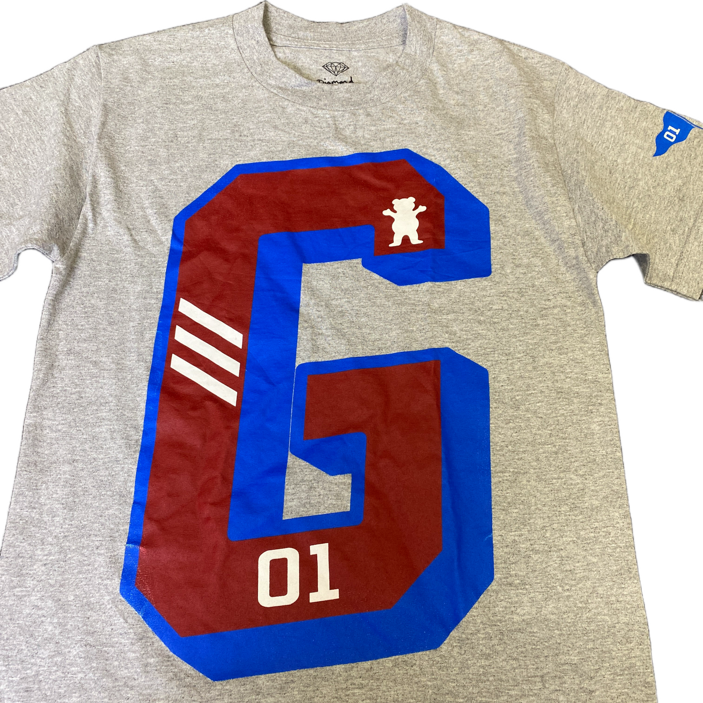 Diamond Supply T-Shirt Boys XS Grey Graphic Short Sleeve Pullover Summer Tee