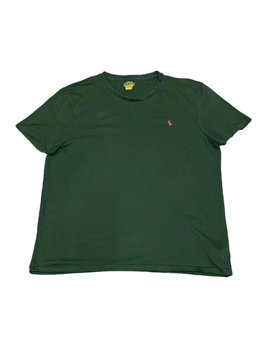 Ralph Lauren T-Shirt Green Mens XL Front Logo Slimfit