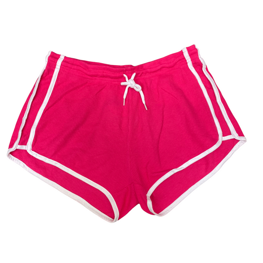 Sprinter Shorts Womens L Pink White Athletic Gym Running Drawstring Outdoor