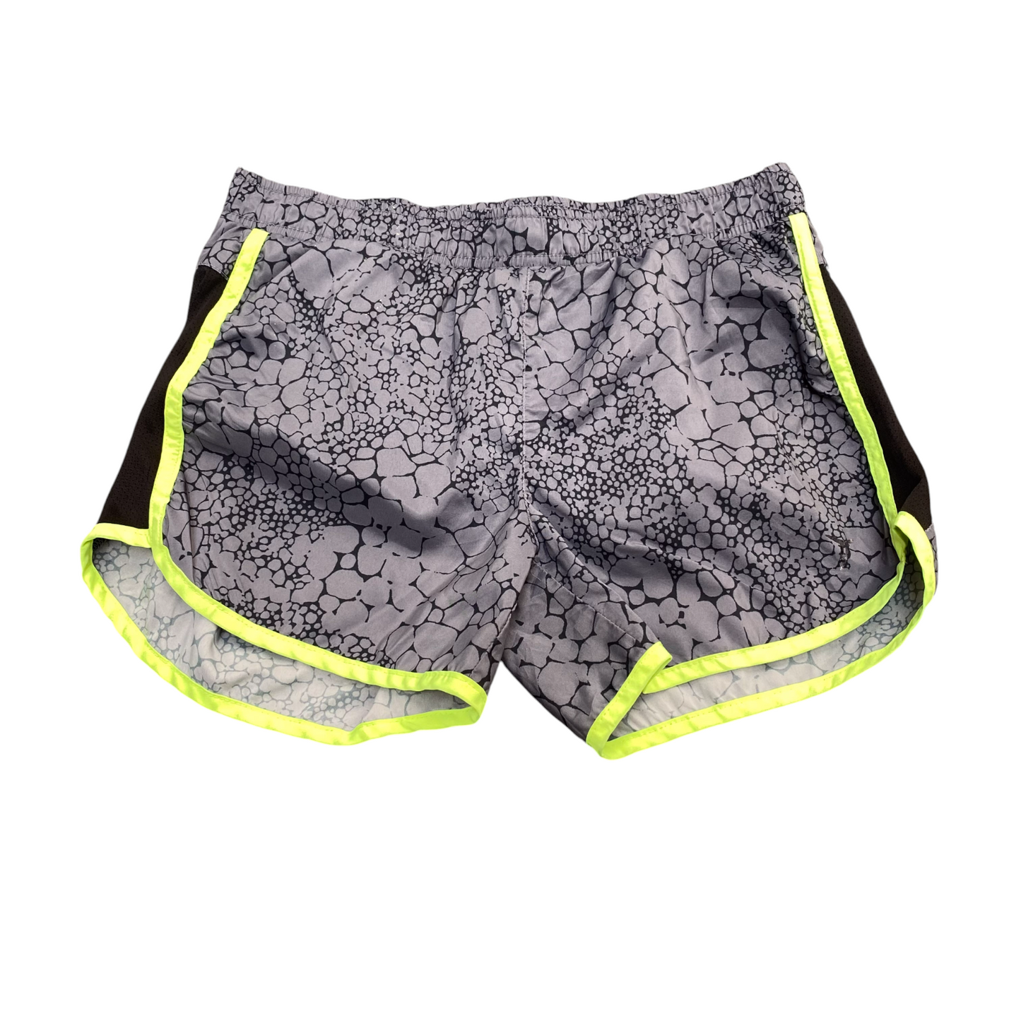 Active Running Shorts XL Grey Patterned Elastic Waist Stretch Gym Athletic Fit
