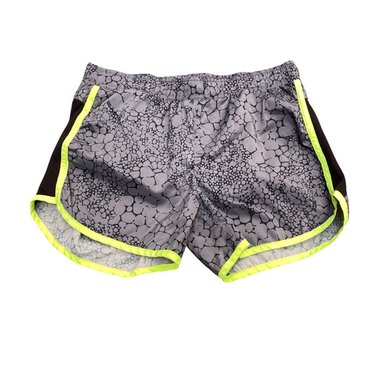 Active Running Shorts XL Grey Patterned Elastic Waist Stretch Gym Athletic Fit