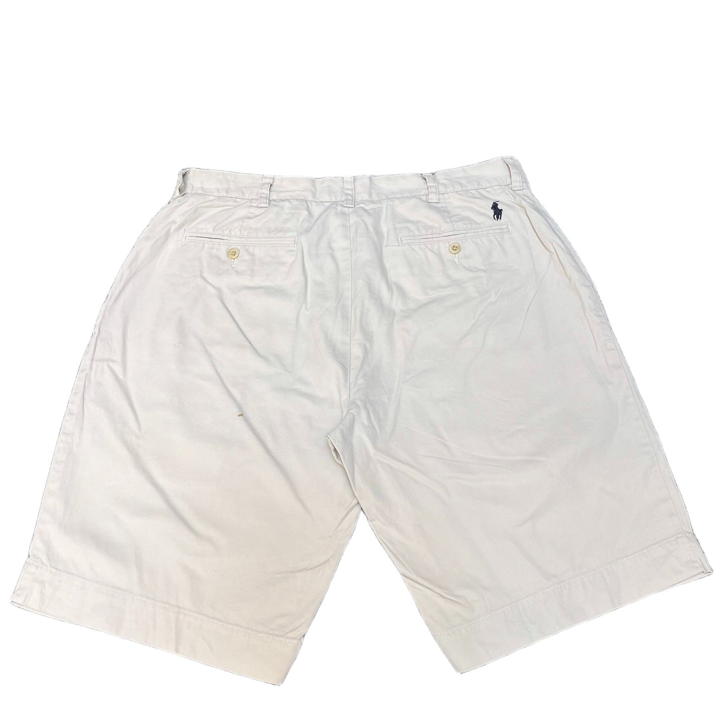 Polo Ralph Lauren Chino Shorts Fits as Mens X-Large 35" Waist Beige Flat Front