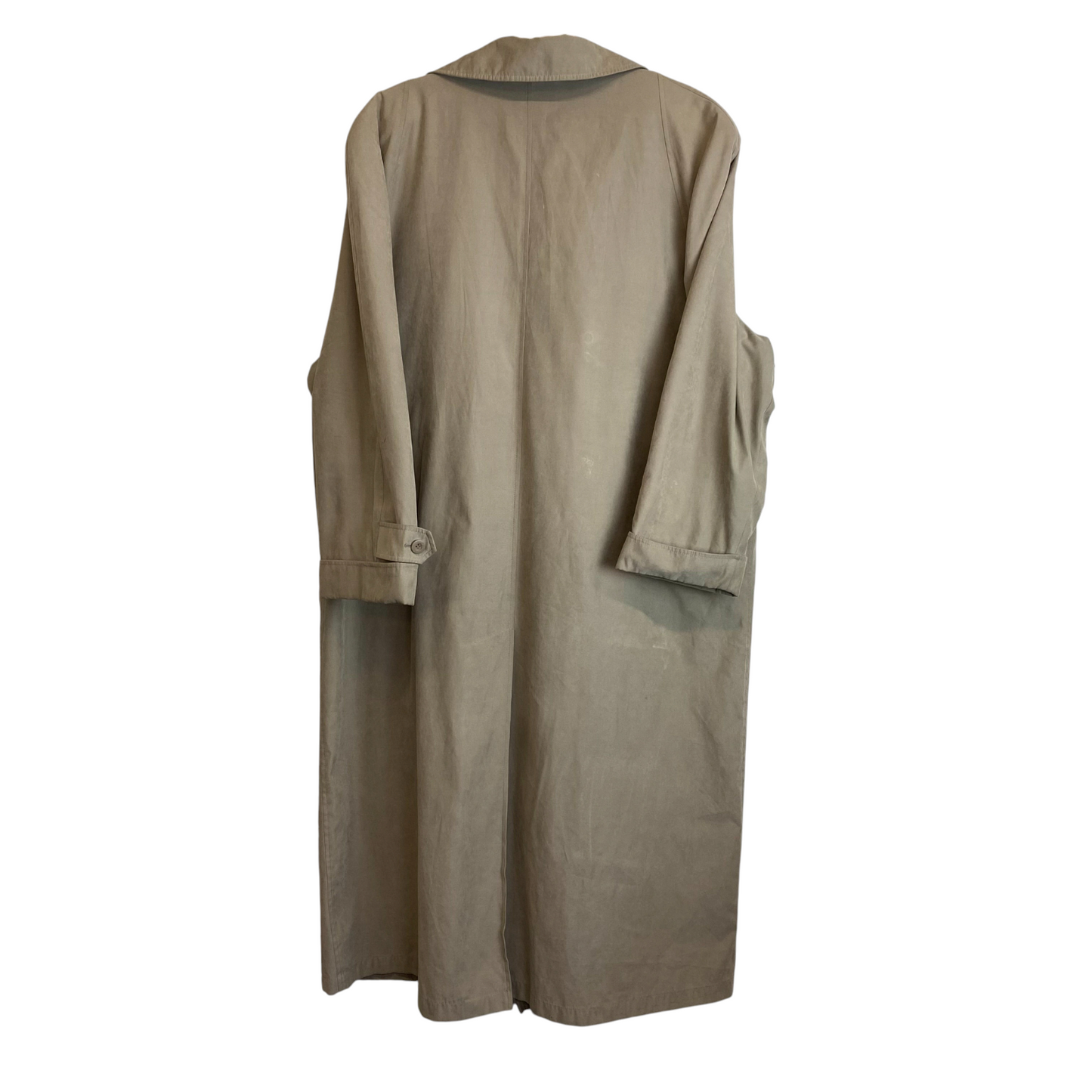 Trench Coat Womens XL Cream Long Sleeve Notch Button Front Casual Outdoor