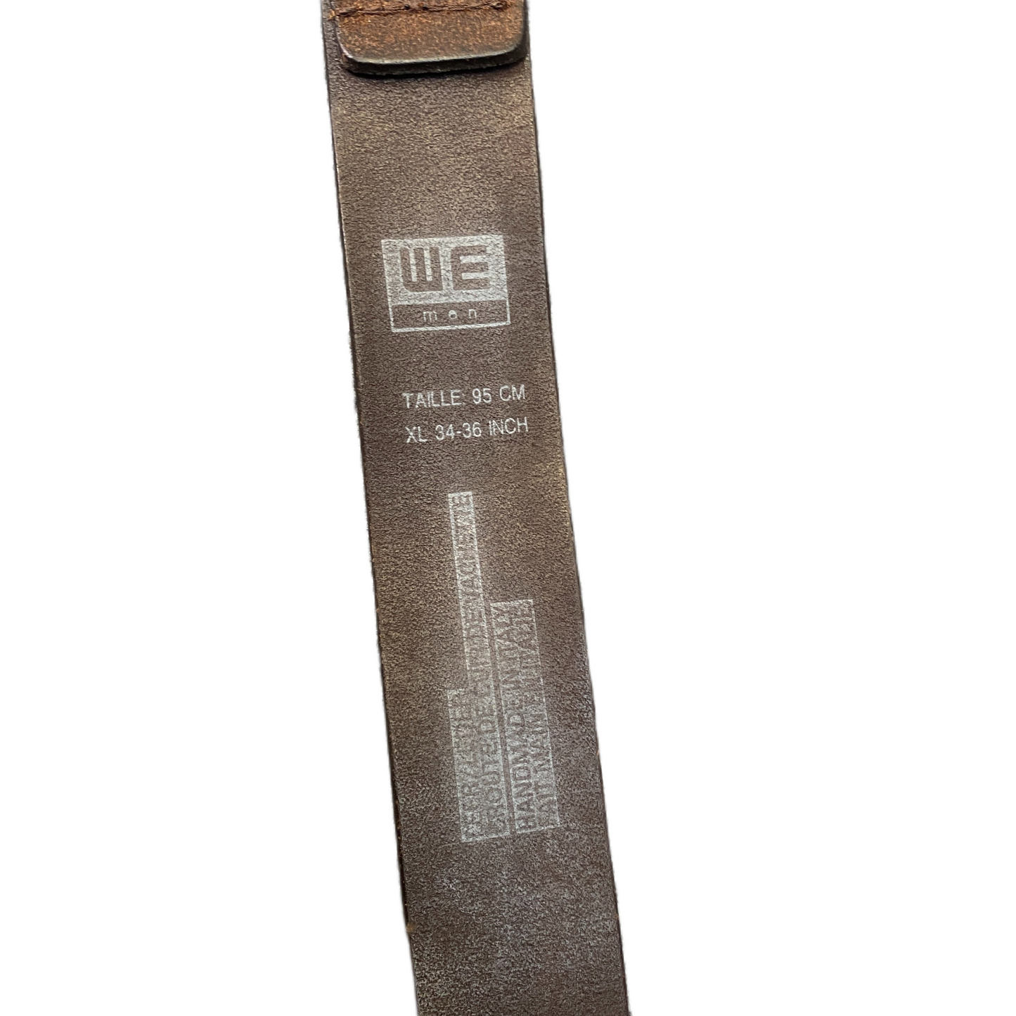 Waist Belt Mens XL Brown Leather Adjustable Silver Pin Buckle 41.5 inches