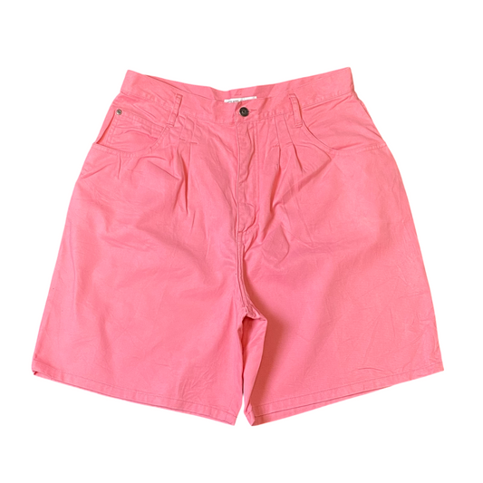 Cherokee Shorts Womens 31W 8L Pink Cotton Pleated High Rise Five Pocket Preppy