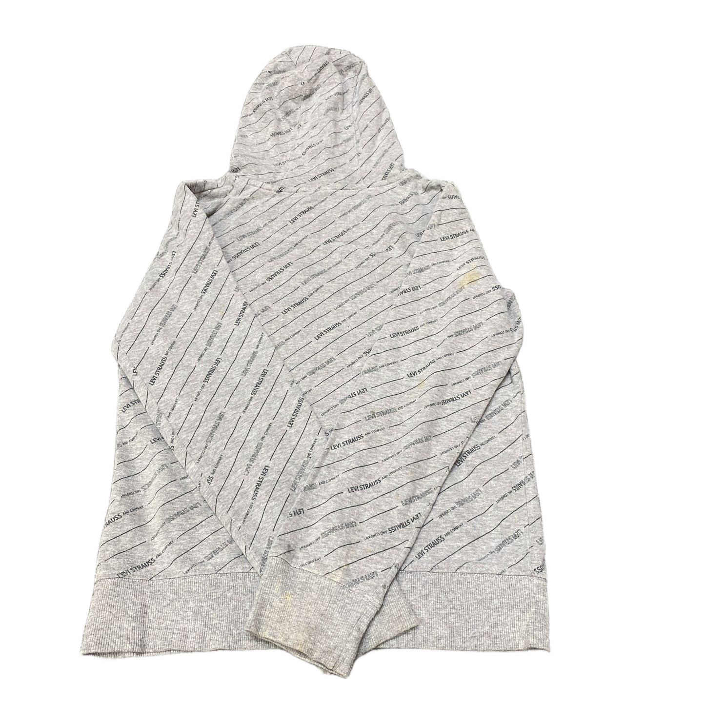 Levi's Hoodie Boys L Grey Allover Print Raglan Sleeve Kangaroo Pocket Sweatshirt