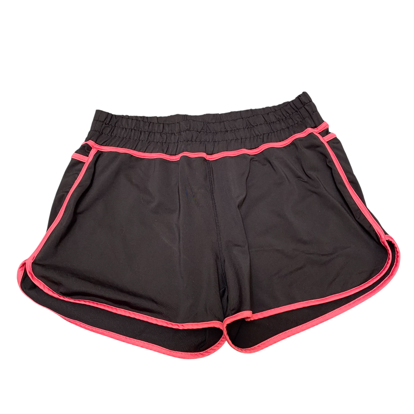 Running Sprinter Shorts Womens Large Black Athletic Elastic Waist Dolphin Hem