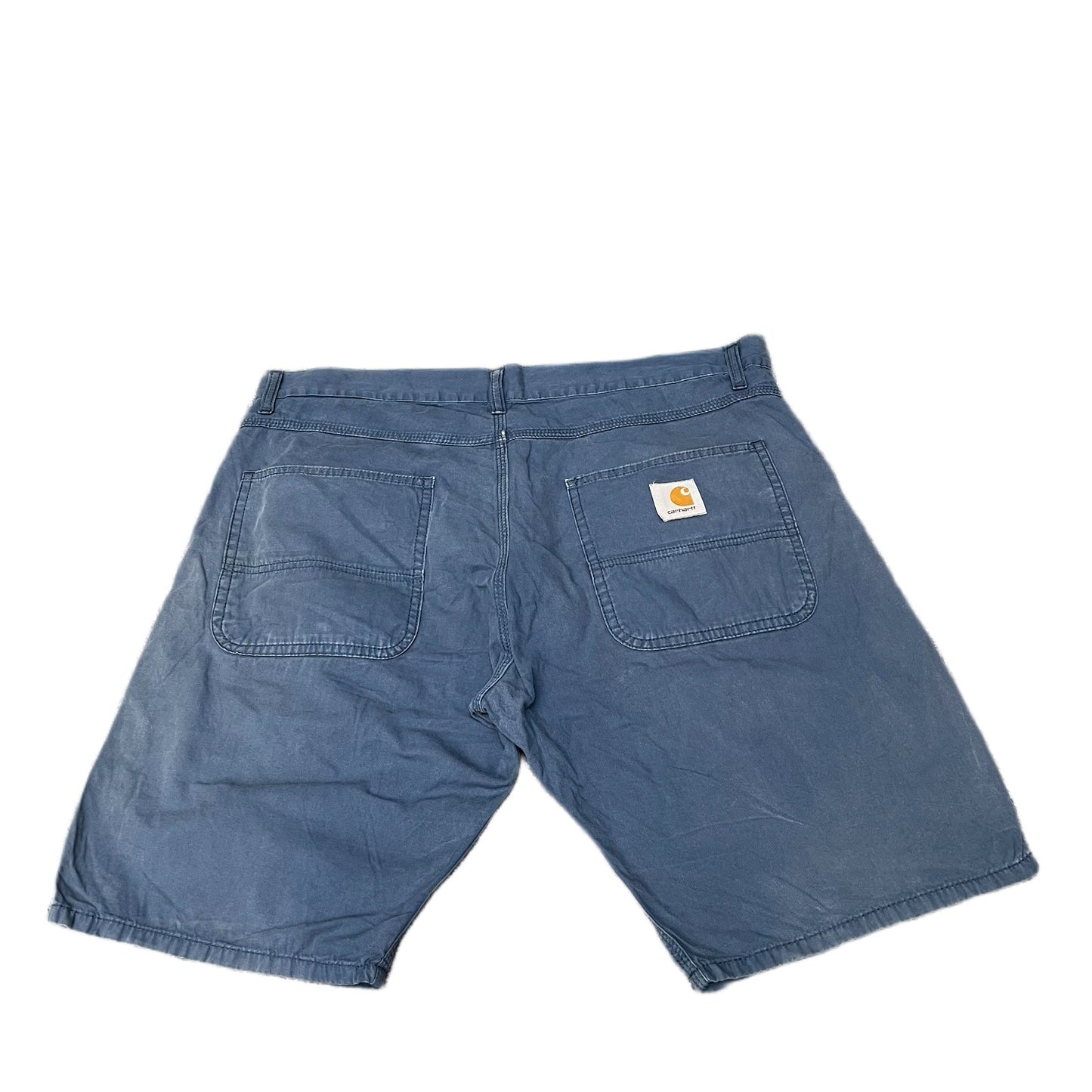 Carhartt Skill Bermuda Shorts Fits as Mens XL 38" Waist Blue Chino Flat Front