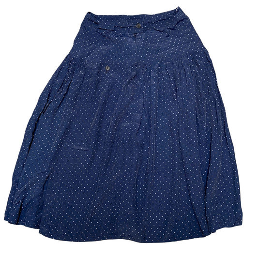 Flick Aktuell Fit & Flare Skirt Women's M Blue White Polka Dot Casual Pleated