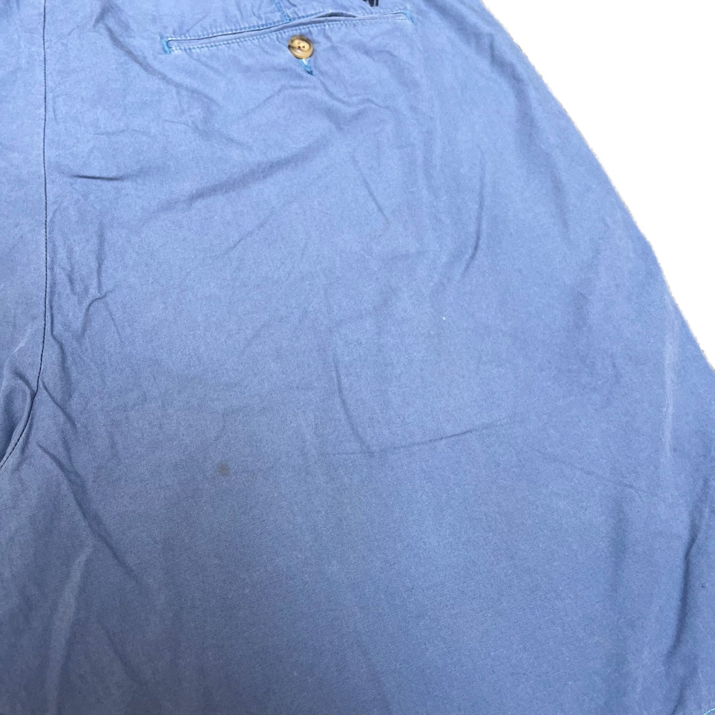 Polo Ralph Lauren Chino Shorts Fits as Men XL 40" Waist Blue  Flat Front Outdoor