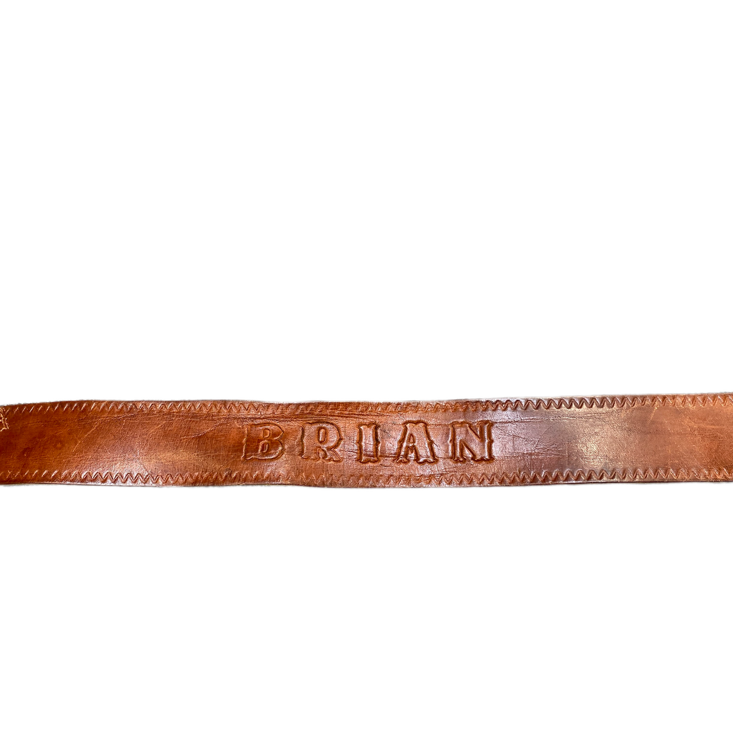 Brian Waist Belt Mens Brown Leather Silver Square Single-Prong Buckle 36 inches