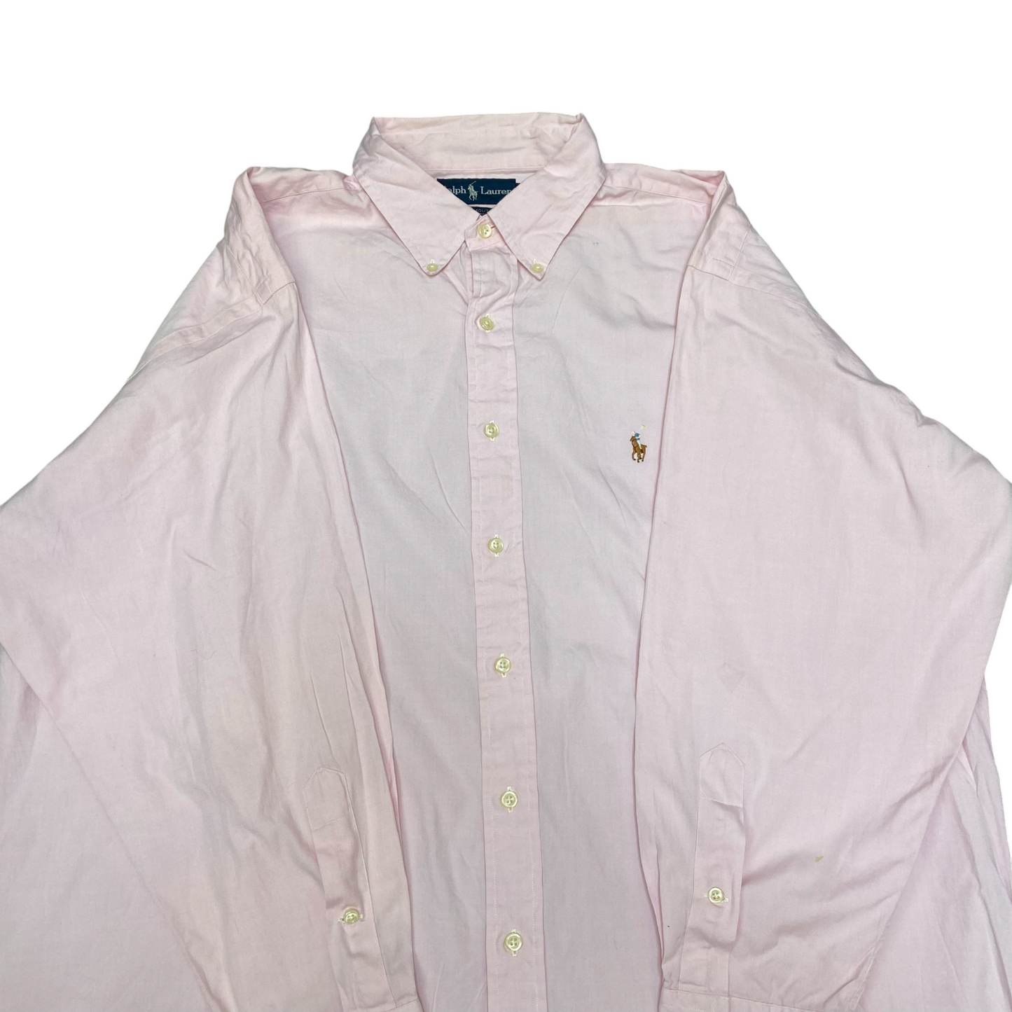 Ralph Lauren Formal Shirt Mens XL Pink Yarmouth Long Sleeve Pony Button Down