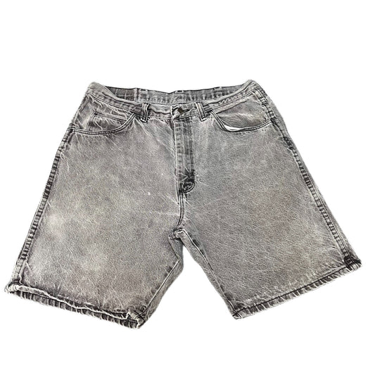 Vtg Wrangler Authentic Jean Shorts Fits as Men XL 34" Waist Gray Denim Acid Wash