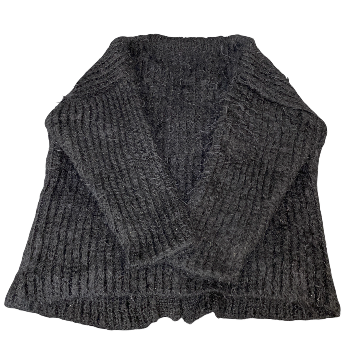 Setup Cardigan Jumper Womens Large Black Chunky Knit Long Sleeve Button Front