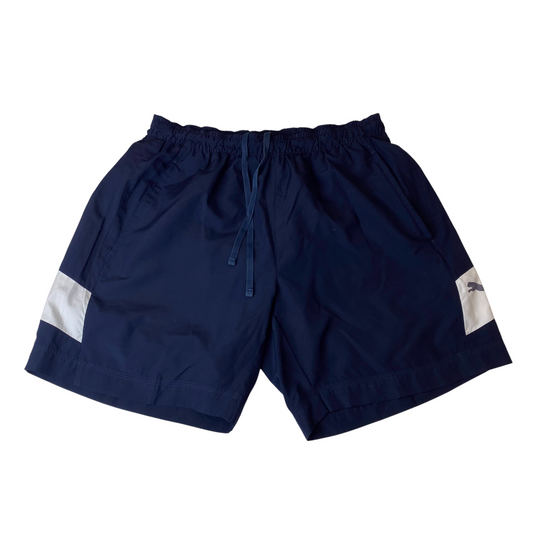 PUMA Athletic Shorts Mens L Blue Solid Climacool Gym Training Pockets Drawstring