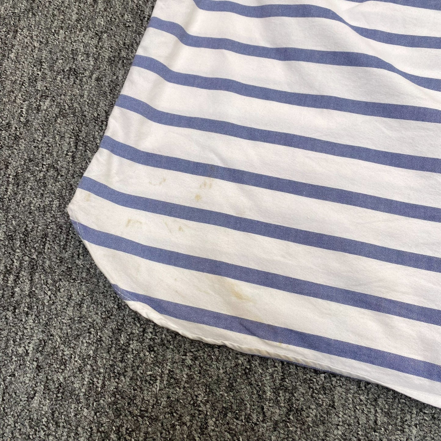 Ralph Lauren Shirt Mens L White Blue Striped Short Sleeve Pocket Button Down