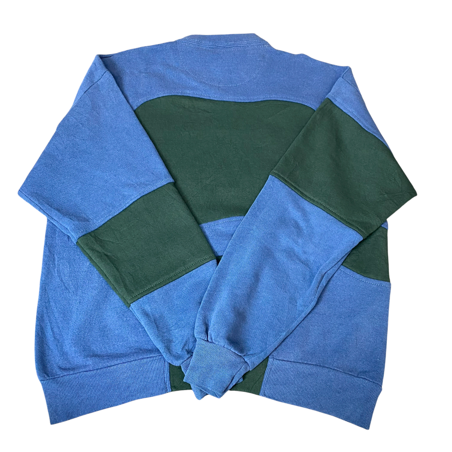 Nike Reworked Sweatshirt Mens Small Blue Green Embroidered Spellout Logo Vtg Y2K