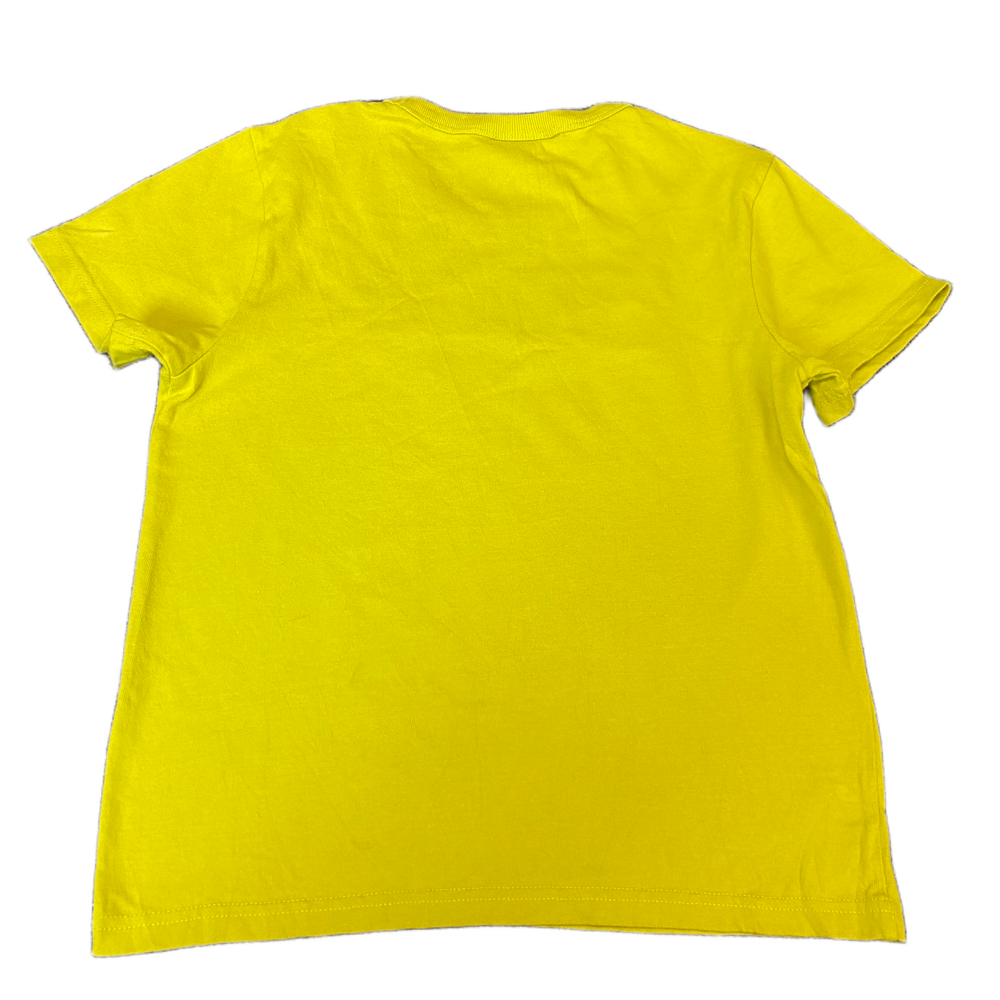 Champion T-Shirt Girls Small Yellow Embroidered Logo Short Sleeve Crew Neck Tee