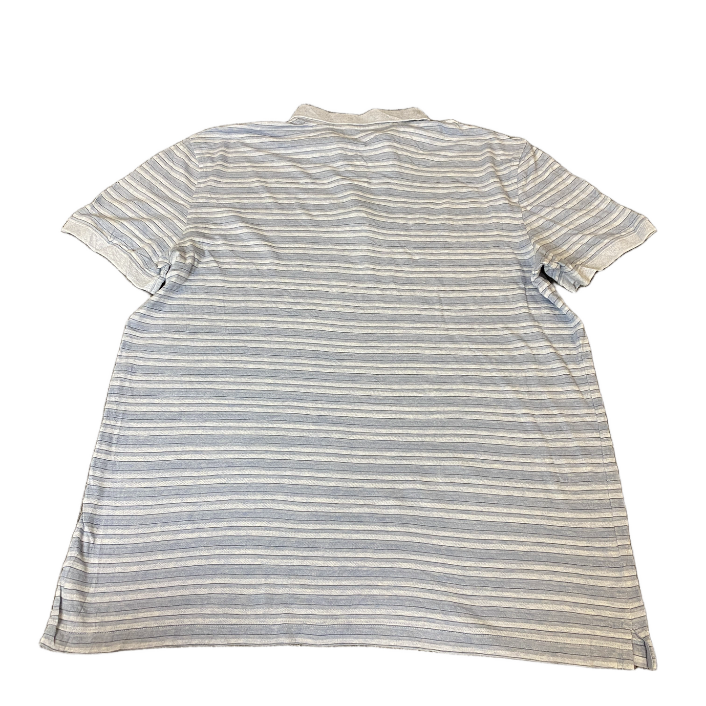Calvin Klein Polo Shirt Mens M Grey Striped Slim Fit Golf Performance Popover