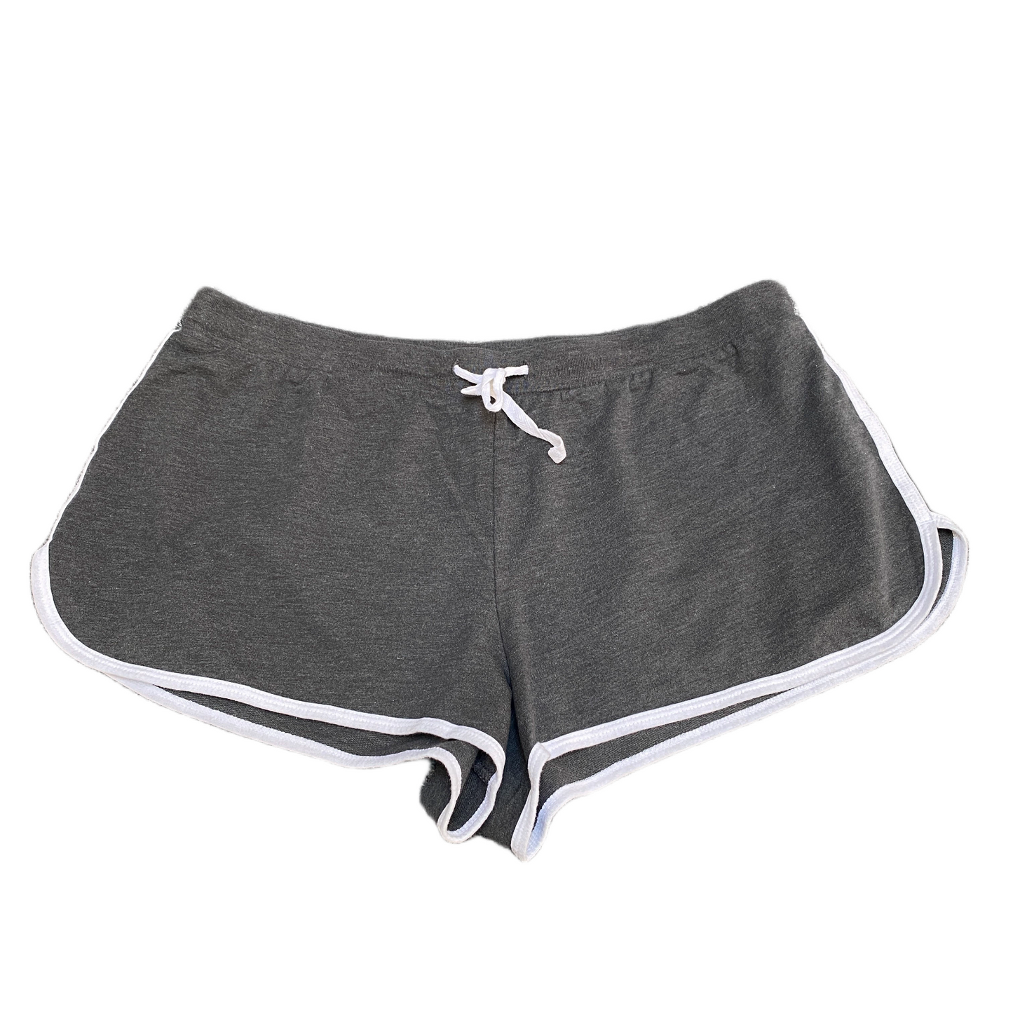 Running Sprinter Shorts Women XL 36" Waist Grey Athletic Gym Workout Dolphin Hem