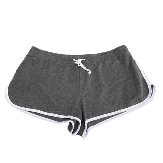 Running Sprinter Shorts Women XL 36" Waist Grey Athletic Gym Workout Dolphin Hem