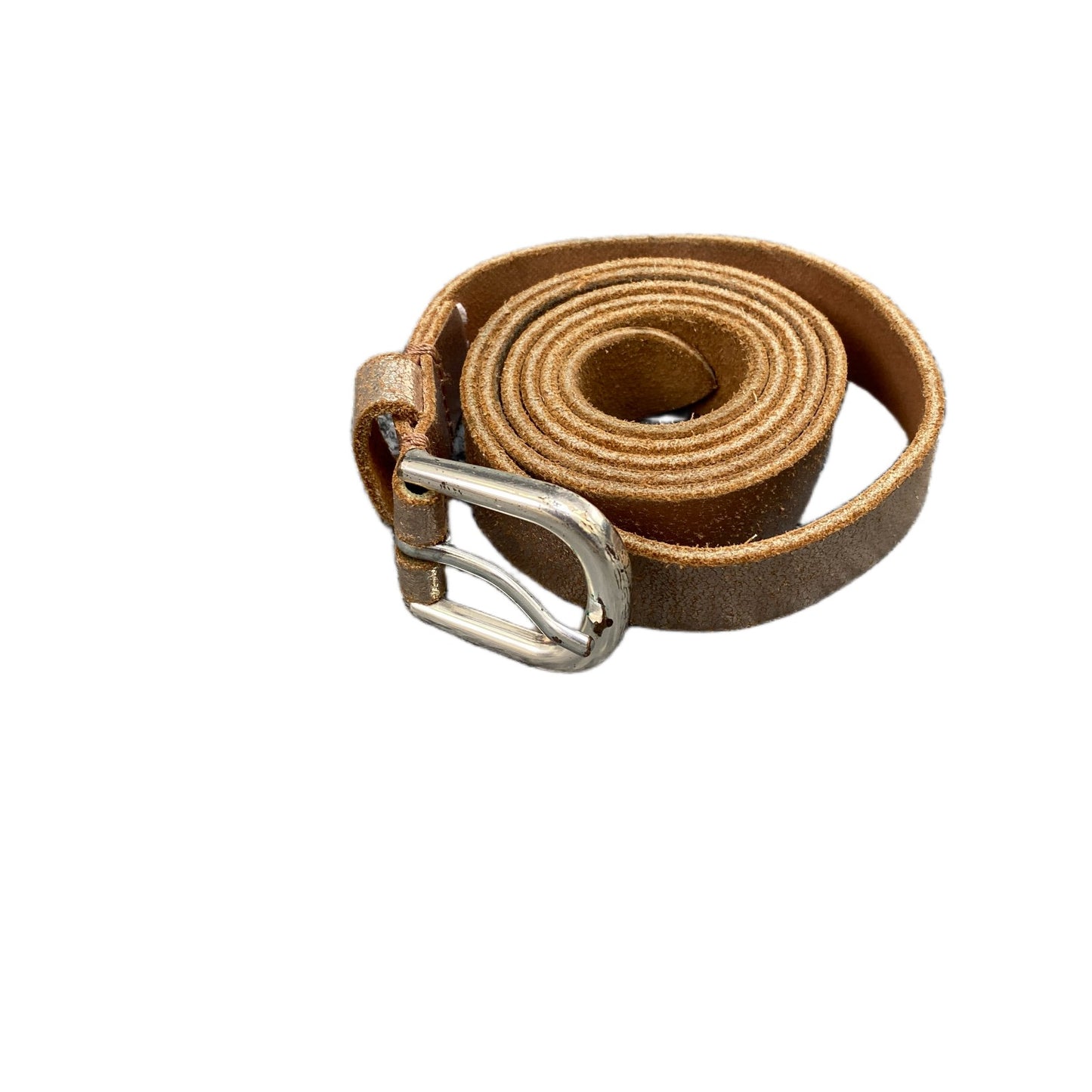 Esprit Waist Belt Mens Brown Leather Adjustable Silver Pin Buckle 40.5 Inches