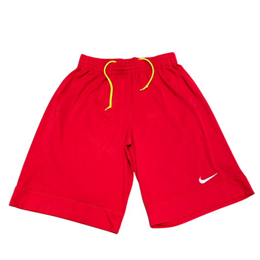 Nike Basketball Shorts Medium Red Swoosh Elastic Waist Running Athletic Gym Fit
