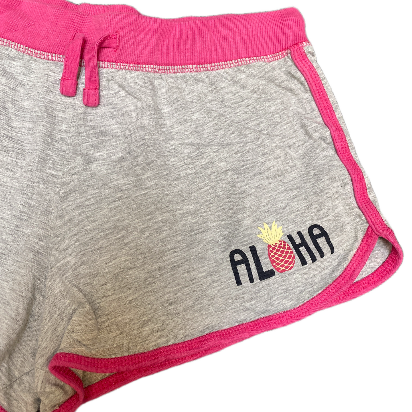 Aloha Running Sprinter Shorts Womens M 26" Waist Grey Pink Athletic Dolphin Hem
