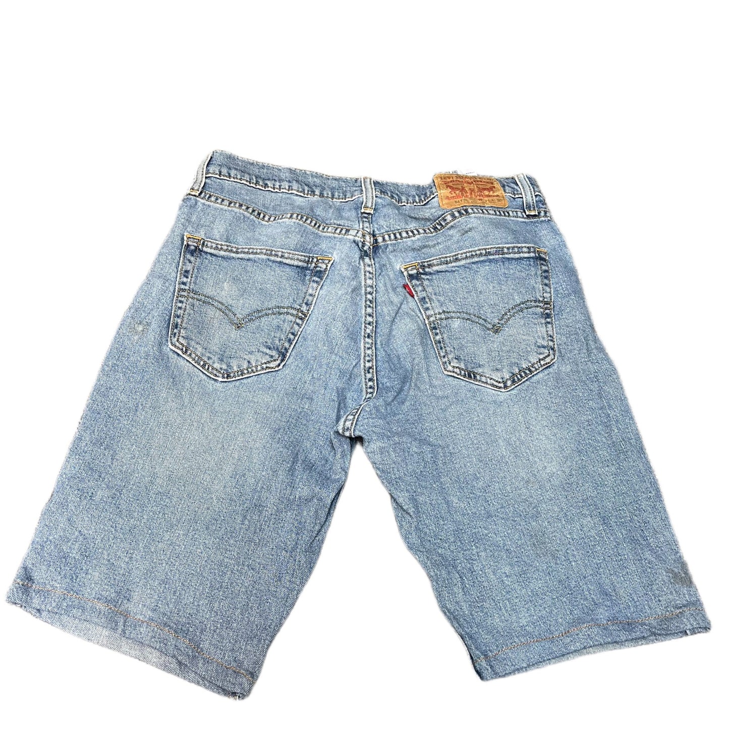 Levi's 511 Jean Shorts Fits as Mens M 32" Waist Blue Denim Light Wash Red Tab
