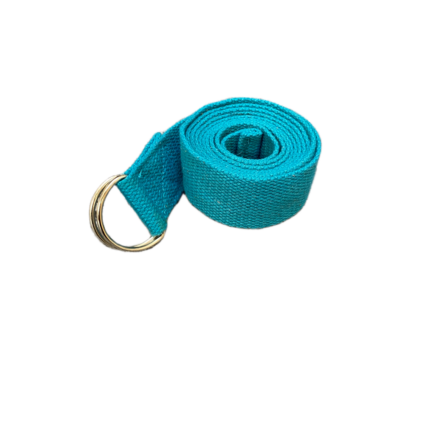 Unisex Yoga Belt Blue Canvas Adjustable Silver D- Ring Buckle 70 inches