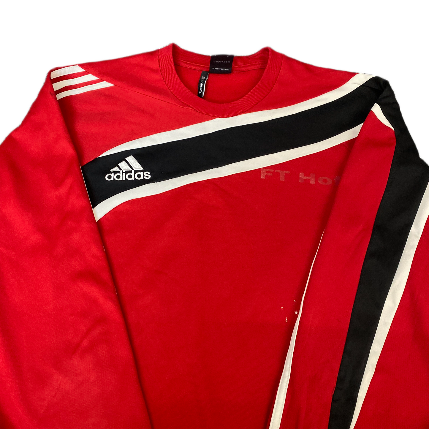 Vtg Adidas Clima 365 Sweatshirt Mens Large Red White 3-Stripes Long Sleeve