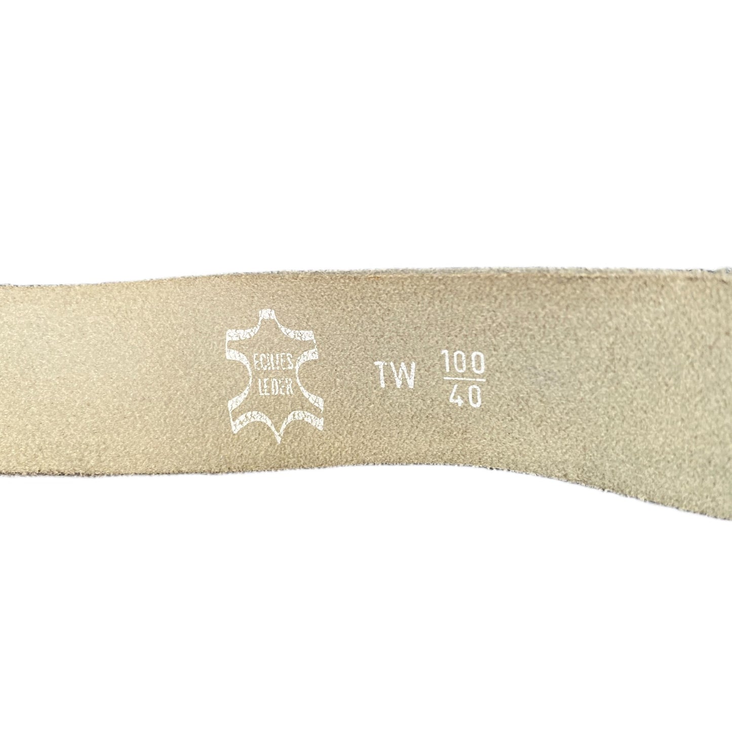 Waist Belt Mens Ivory Leather Adjustable Gold Tone Pin Buckle 35 Inches