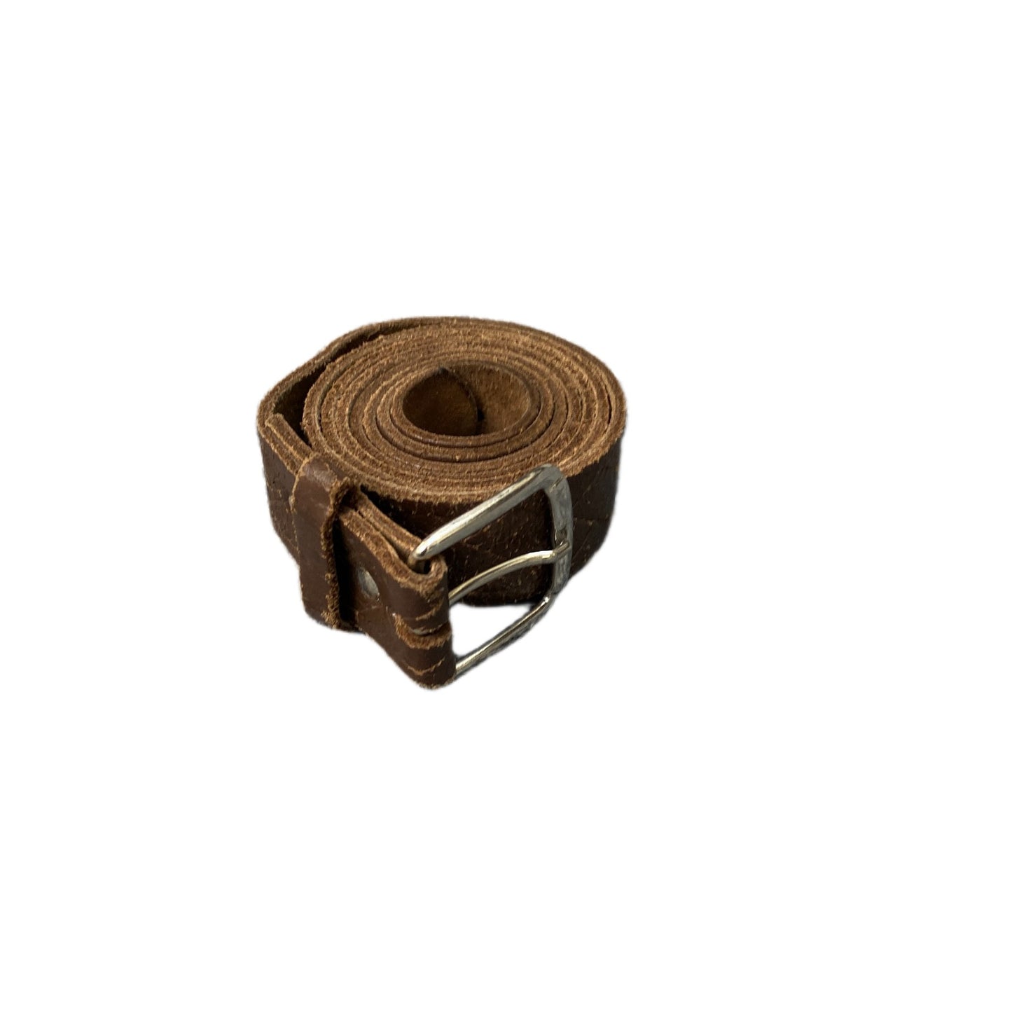 Waist Belt Mens Brown Textured Leather Adjustable Silver Pin Buckle 43.5 Inches