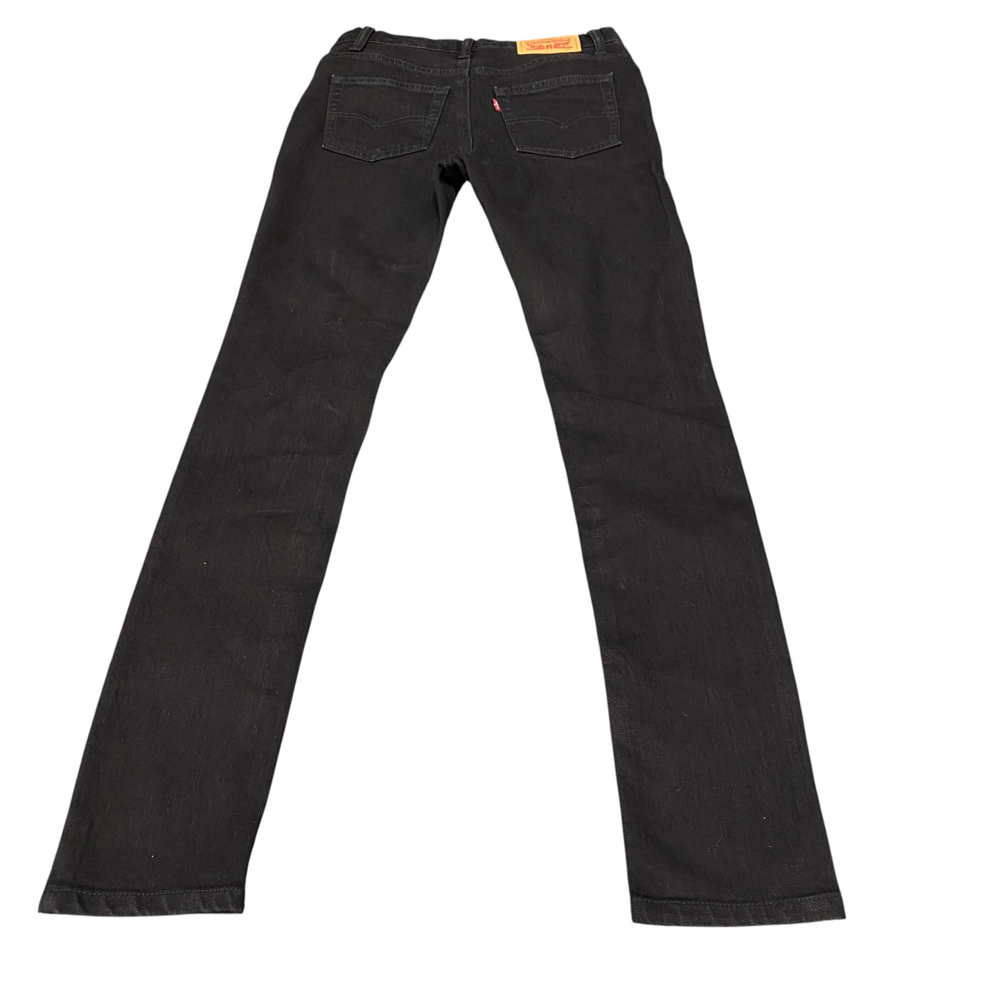 Levi's Jeans Womens 28" Waist Black Denim Red Tab Stretch Low Waist Skinny Taper