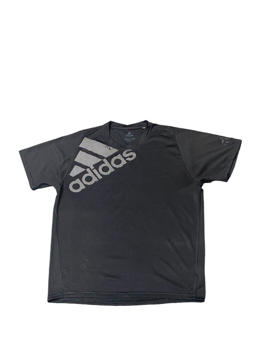 Adidas T-Shirt Men's L Black Freelift ClimaLite Crew Neck Pullover Graphic Tee